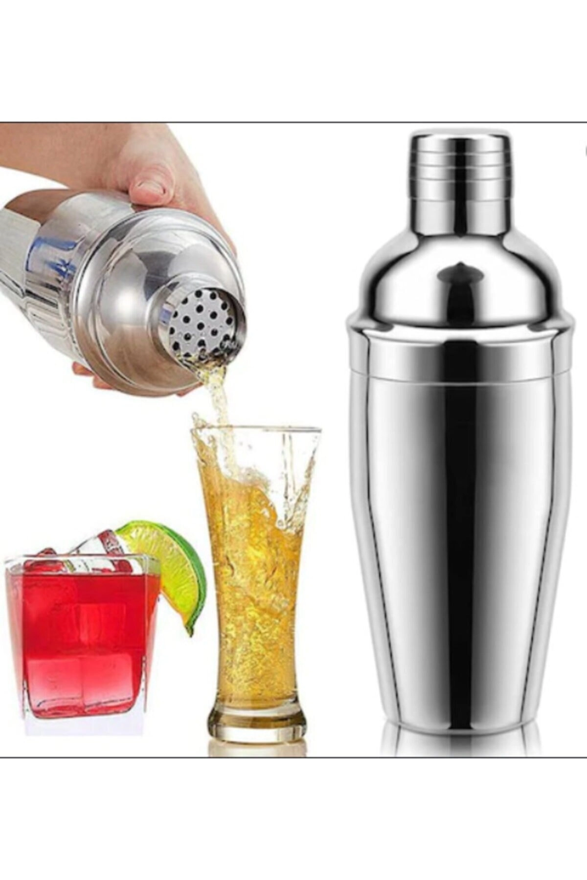 Perlotus 550 CC Çelik Kokteyl Shaker Karıştırıcı