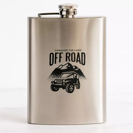 Off Road Safari Temalı Çelik Cep İçki Matarası